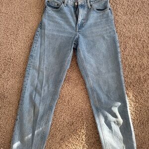 Topshop Light Blue Straight Leg Jeans